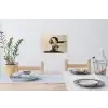 Gezicht - Bloemen - Zwart - Vrouw Muursticker klein -eettafel
