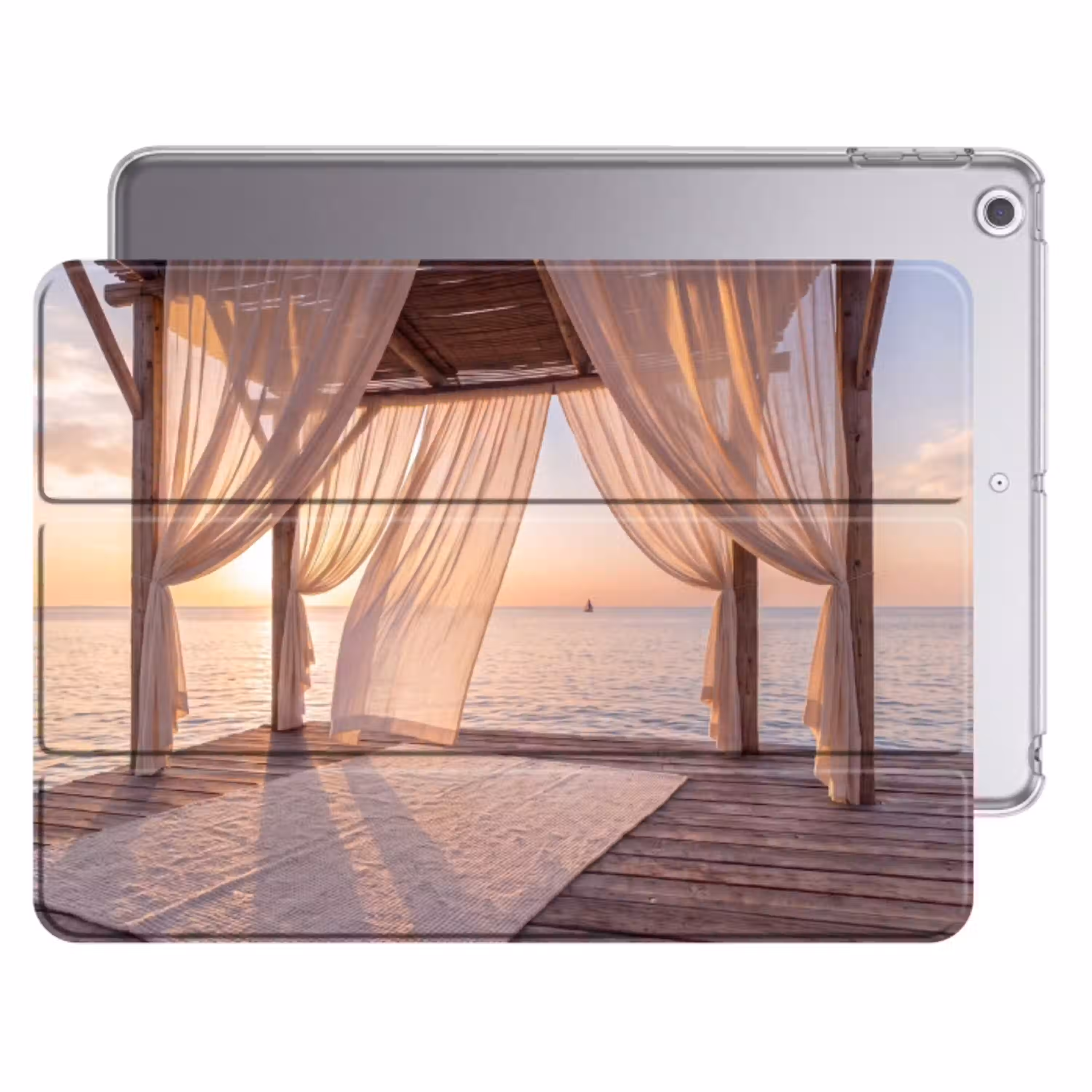Overkapping - Zee - Zonsondergang - Vakantie - Rust Apple iPad 2017 middel -threedimensional_3d_global