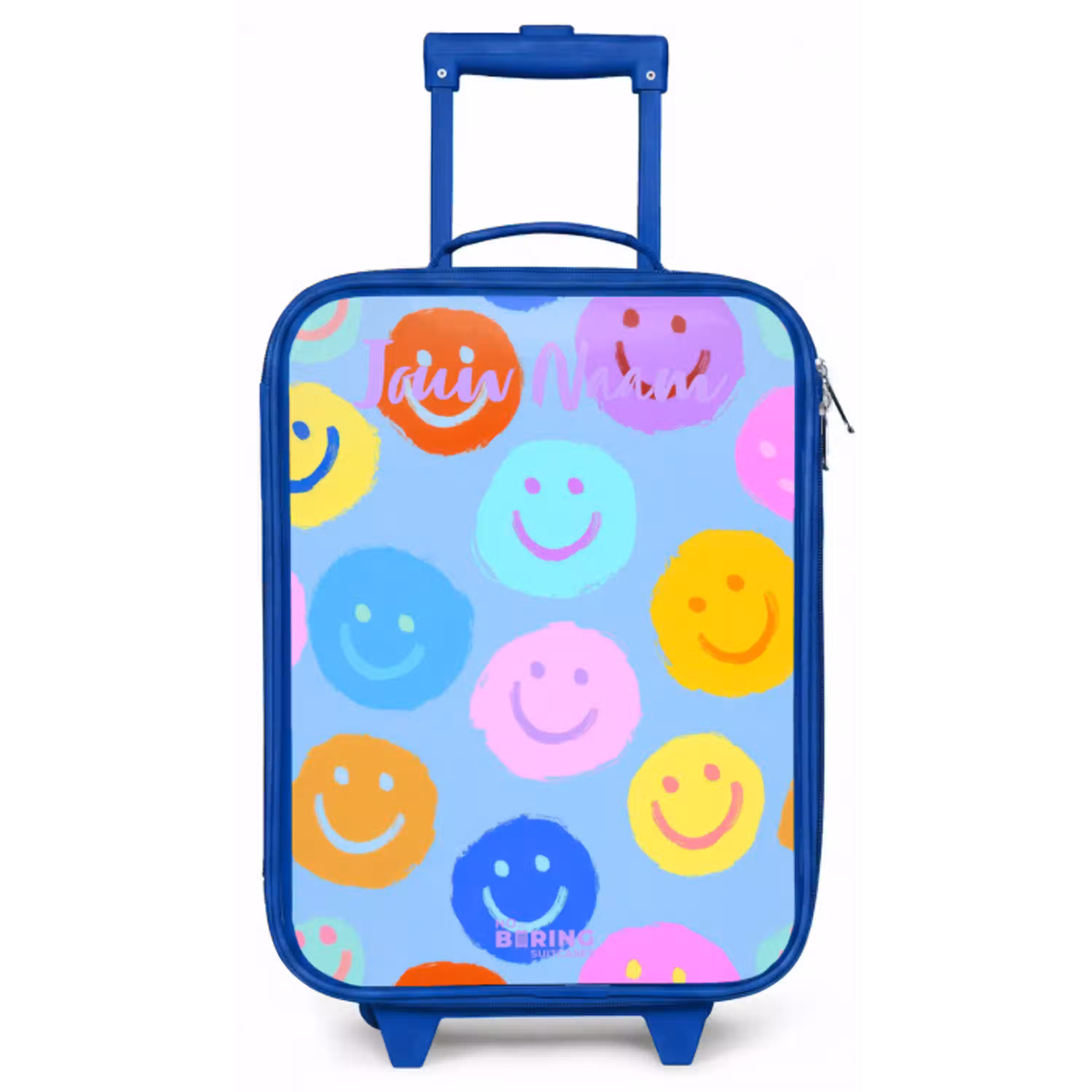 Vrolijk patroon van smileys Kinderkoffer - Blauw klein -zz3dotto
