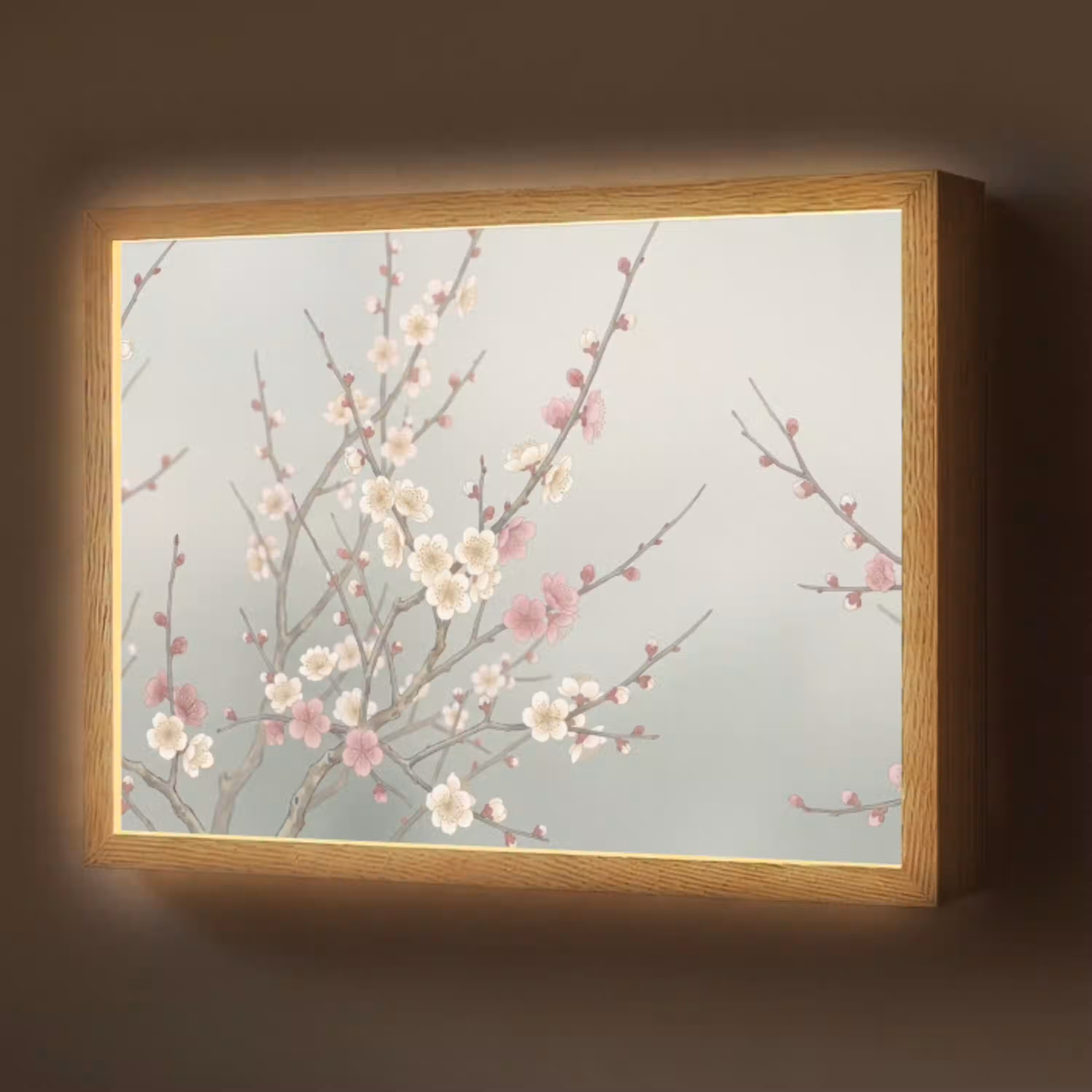 Kersen - Bloesem - Groen Light Box met batterij (Wandlamp) middel -z3d_website
