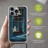 Kat - Sterrenhemel - Blauw Hoesje iPhone 16 Pro Max met koord klein -sfeer2_NL