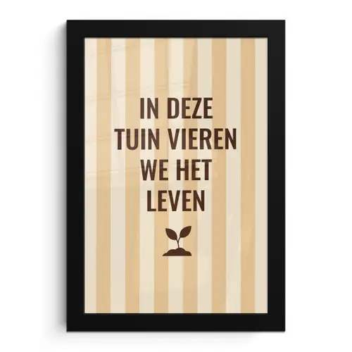 Tuin - Quote - Strepen - Zomer fotolijst zwart zonder passe partout klein -3d