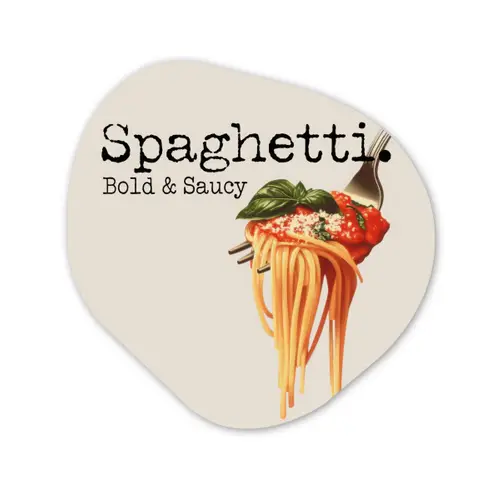 Spaghetti - tomatensaus - Parmezaanse kaas Wandcirkel Organisch Forex 3mm klein -3d