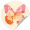 Oranje - Vlinder - Minimalistisch Wandcirkel behangsticker klein -3d