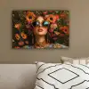 Vrouwen - Bloemen - Modern - Bril - Abstract canvas 2cm klein -sfeer3