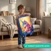Eenhoorn met kleurrijke bloemen Kinderkoffer - Blauw klein -sfeer2_NL