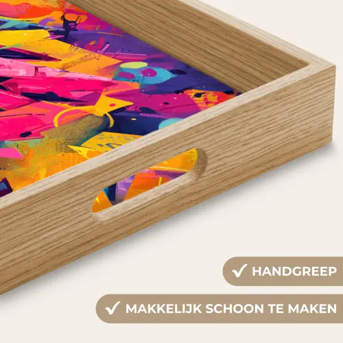Abstract - Vormen - Kleurrijk Dienblad Rechthoek middel -USP_HandgreepNL
