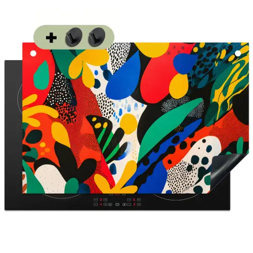 Abstract - Planten - Vormen - Kleurrijk Inductie beschemer met haakjes klein -3d