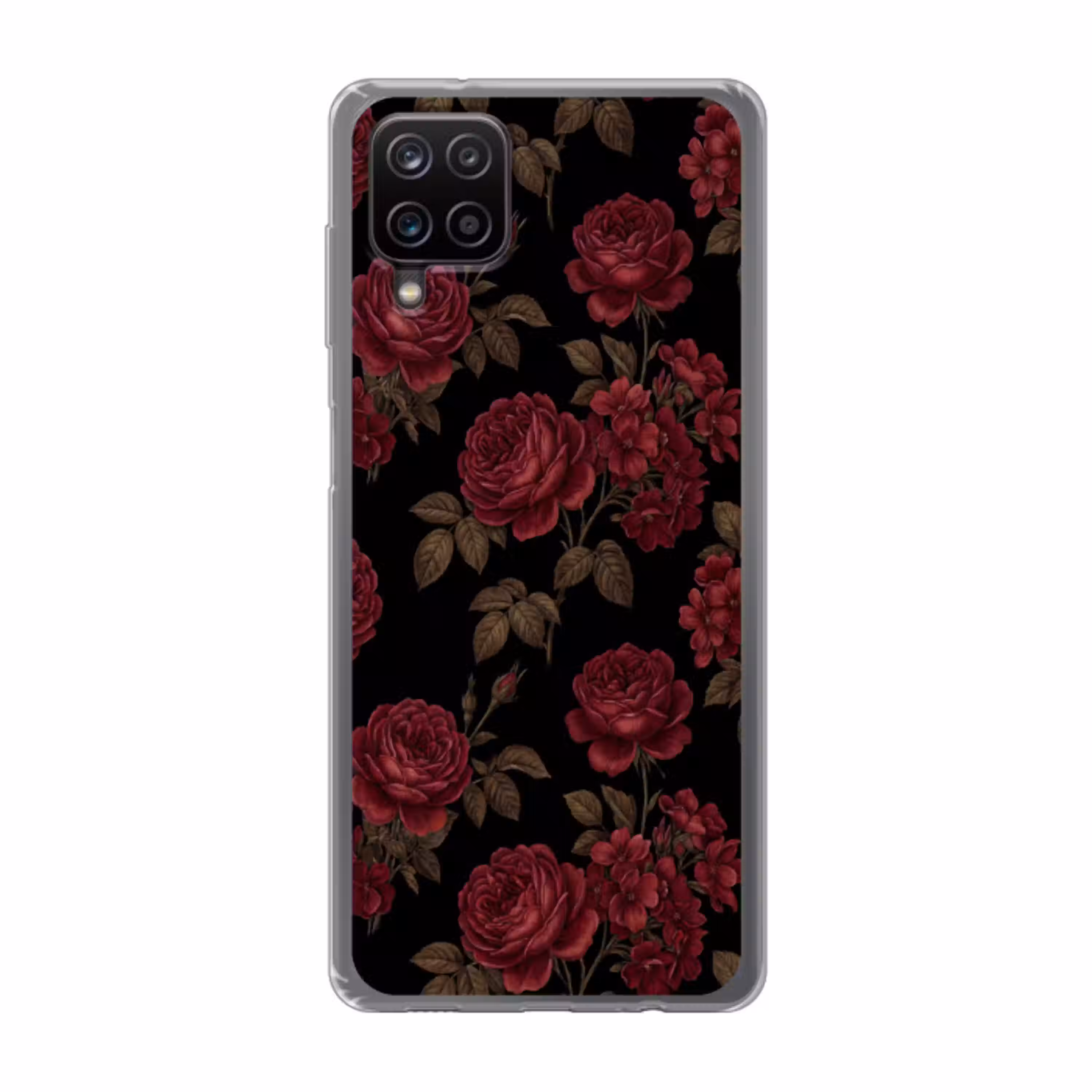 Bloemen - Roos - Patroon - Klassiek - Rood Telefoonhoesje Samsung Galaxy A12 klein -3d