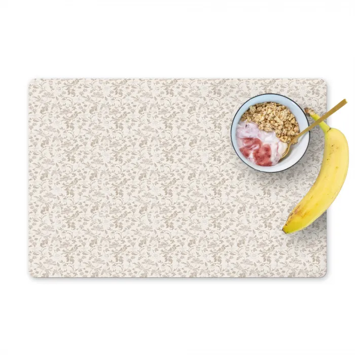 Bloemen - Patroon - Taupe Placemat vinyl groot 368 -zzzproduct_Kitchenyeah-website