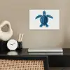 Schildpad - Blauw - Schild poster papier klein -sfeer1