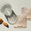 Bloesems - Wit - Boot - Minimalistisch onderzetter kurk middel -sfeer4