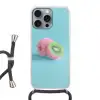 Kiwi - Blauw - Surrealistisch Hoesje iPhone 16 Pro Max met koord klein -3d