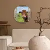 Doorkijk - Koe - Weiland - Landschap - Dieren Wandcirkel plexiglas klein -sfeer1
