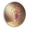 Framboos - Smoothie - Drinken - Roze Akoestische PET Vilt - Rond klein -3d