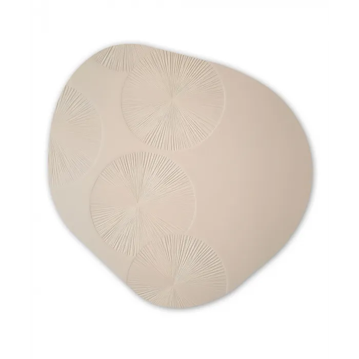 Japandi - Beige - Modern Wandcirkel Organisch Aluminium middel -3d