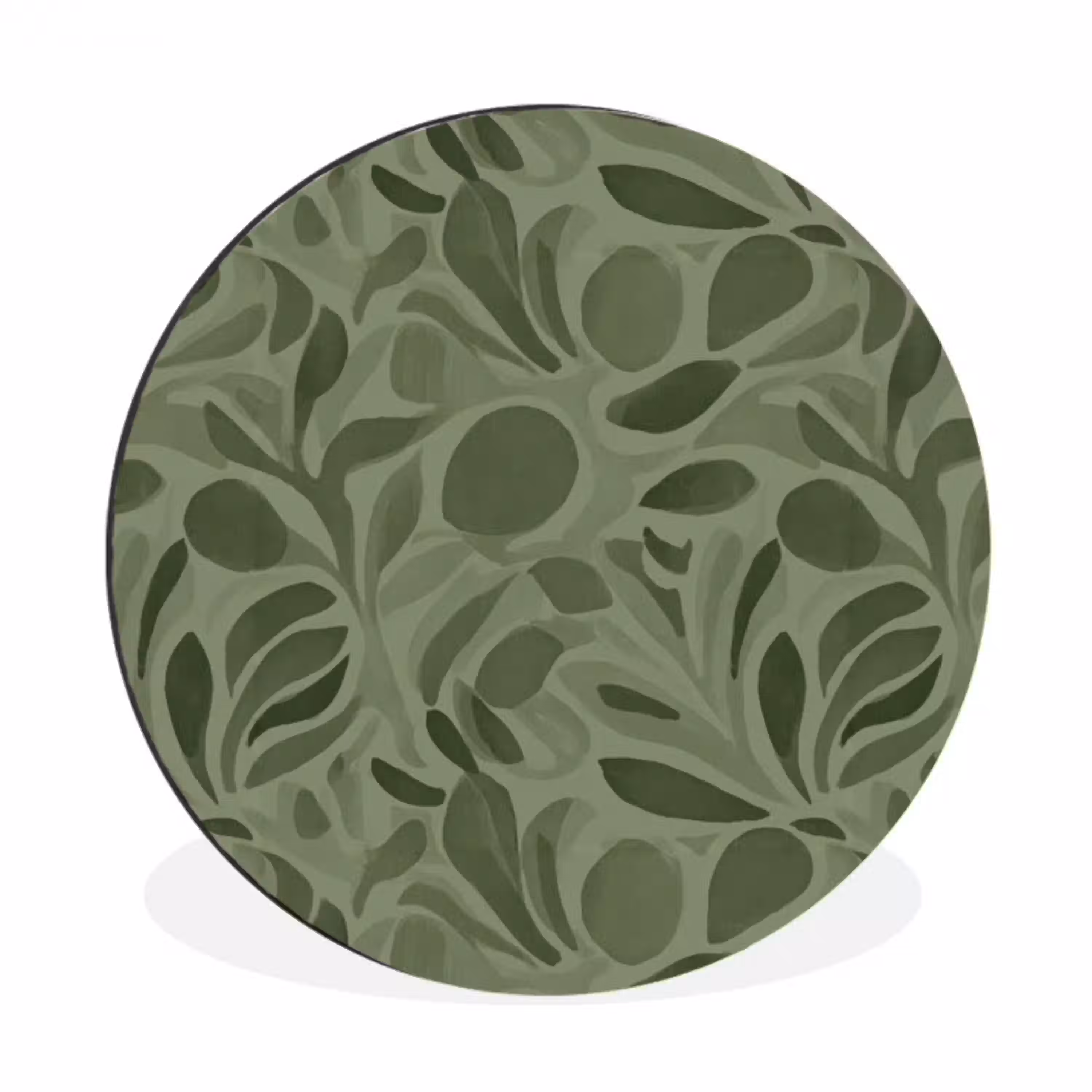 Sereen - Bladeren - Groen Wandcirkel aluminium klein 190 -3d