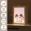 Palmbomen - Paars - Wolken - Lucht Light Box met kabel (Tafellamp) klein -USP_websiteoverzichtDE