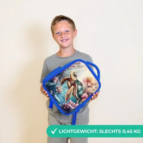 Zeeschildpad tussen bloemen onder water Kinderrugzak - Blauw middel -sfeer1_NL