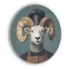 Geit - Hoorns - Kokskleding Akoestische PET Vilt - Rond klein -3d