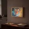 Tijger - Dieren - Olieverf - Kunst Light Box met batterij (Wandlamp) middel -sfeer1