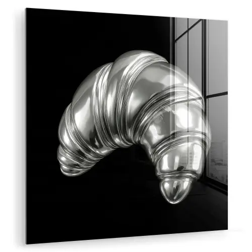 Croissant - Metaal - Zilver plexiglas 5mm klein -zzzproduct_nieuw