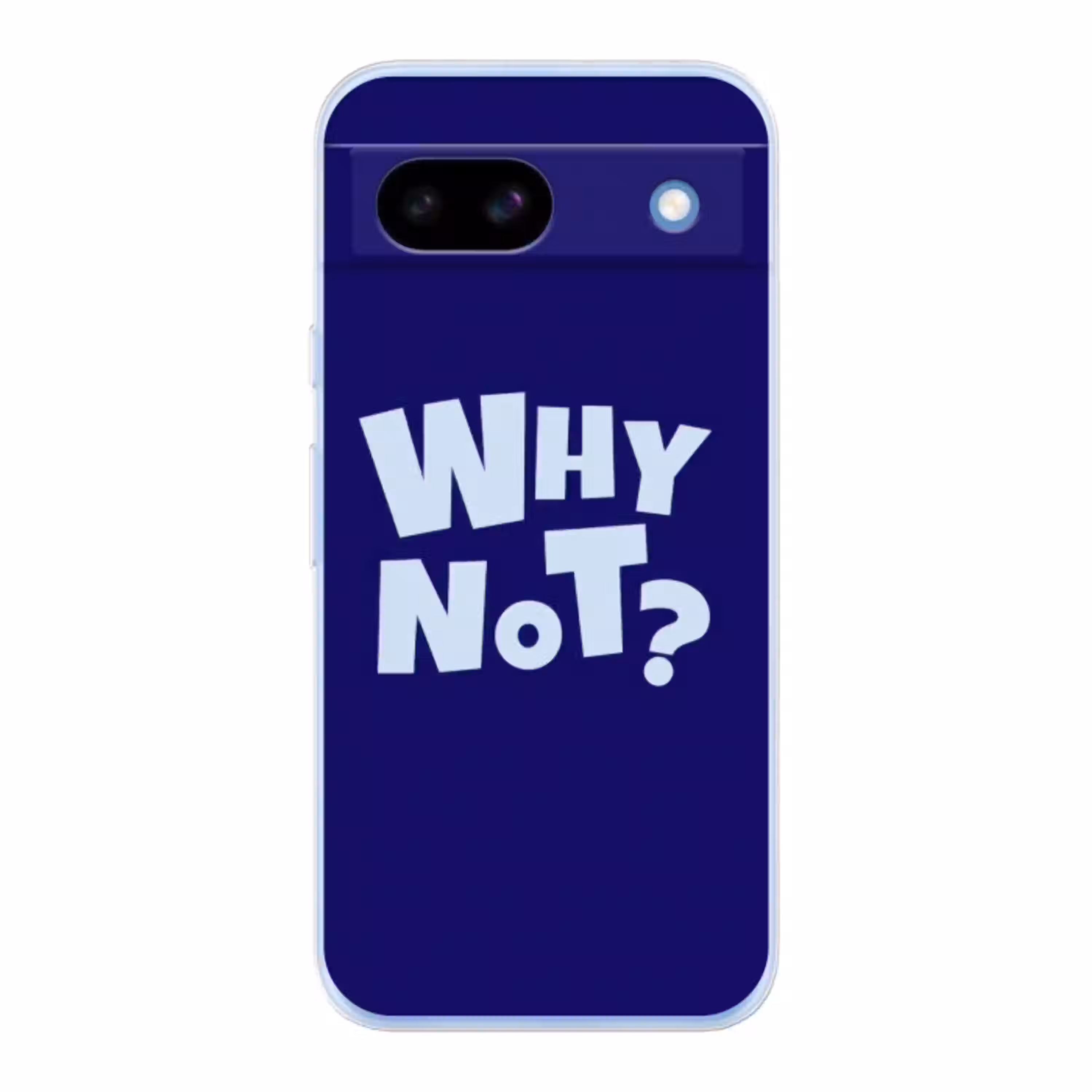 Blauw - Why not - Minimalistisch Telefoonhoesje Google Pixel 8 a klein -3d