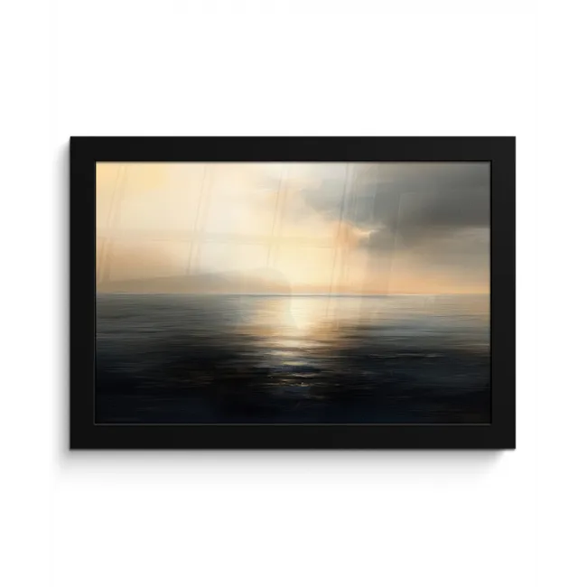 Zon - Horizon - Zee fotolijst zwart zonder passe partout klein -3d