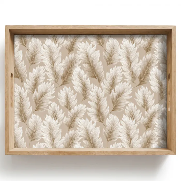 Botanisch - Patroon - Beige Dienblad Rechthoek middel 911 -z3d_shopping