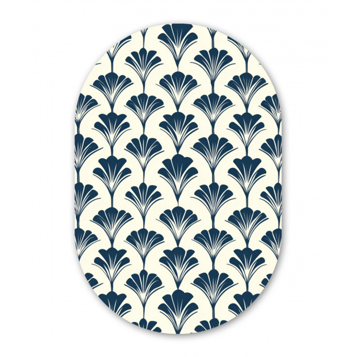 Klassiek - Motief - Blauw Wandcirkel Ovaal Forex klein 630 -3d