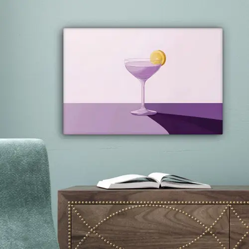 Cocktail - Paars - Minimalistisch - Citroen canvas 2cm klein -sfeer4