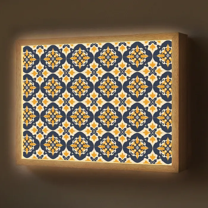 Patroon - Siertegel - Kleurrijk Light Box met batterij (Wandlamp) middel 907 -z3d_website
