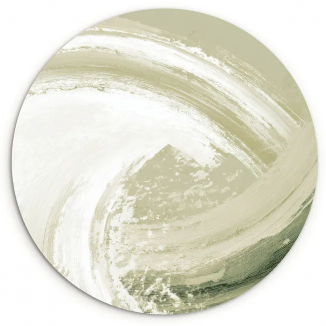 Muurcirkel - Abstract - Penseelstreken - Golven - Groen