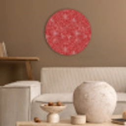 Bloemen - Patroon - Rood Akoestische PET Vilt - Rond klein 838 -sfeer1
