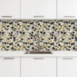 Botanisch - Goud - Zwart keuken achterwand 2 middel 871 -3d