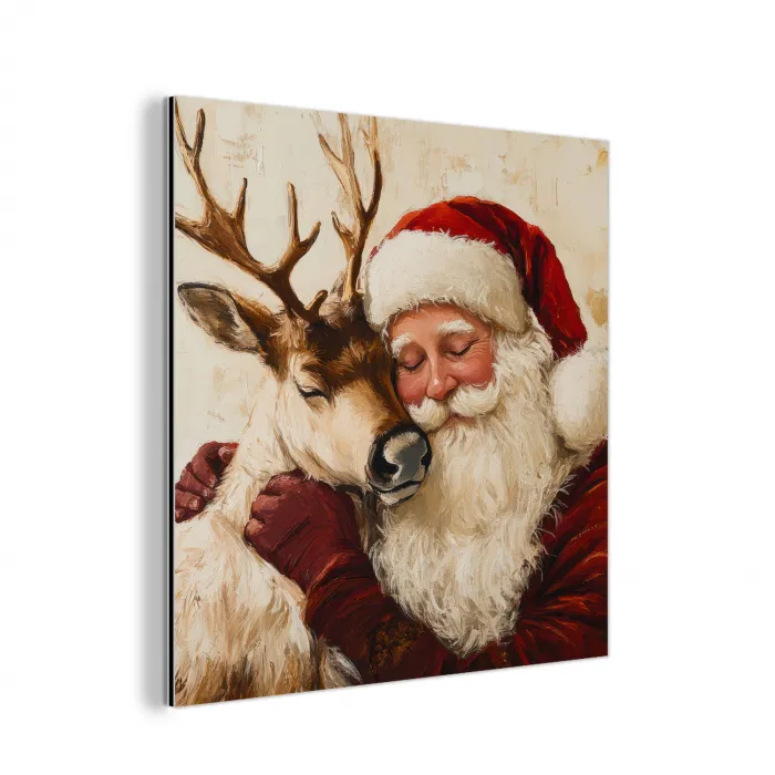Kerstman - Rendier - Kerst - Christmas aluminium wit klein -3d