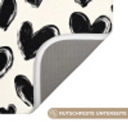 Hartjes - Patroon - Zwart Badmat klein 997 -USP_AntislipDE