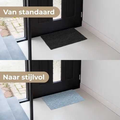 Golven - Ritmisch - Blauw Deurmat klein 898 -voor-na_NL