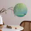 Bootje - Water - Bladeren - Bloesems Akoestische PET Vilt - Rond klein -sfeer3