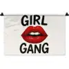 Lip - Girl - Rood - Letters Wandkleed katoen klein -zz3d