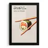 Sushi - Zalm - Rijst - Japans fotolijst zwart zonder passe partout klein -3d