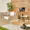 Mond - Golven - Regenboog tuinposter los doek klein -sfeer4