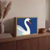 Zwaan - Wit - Snavel - Illustratie Light Box met batterij (Wandlamp) middel -sfeer2