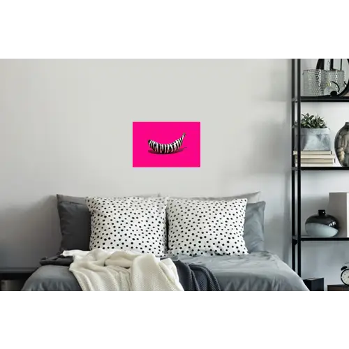 Banaan - Zebraprint - Roze Muursticker klein -slaapkamer