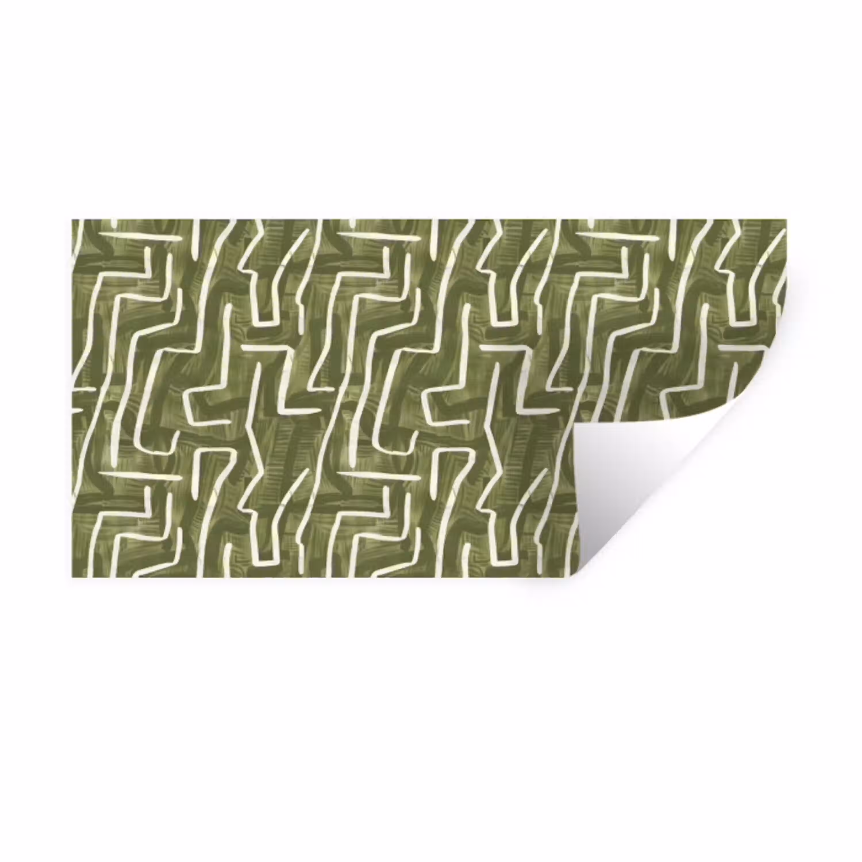 Groen - Abstract - Penseelstreken - Patroon Muursticker klein 287 -3d