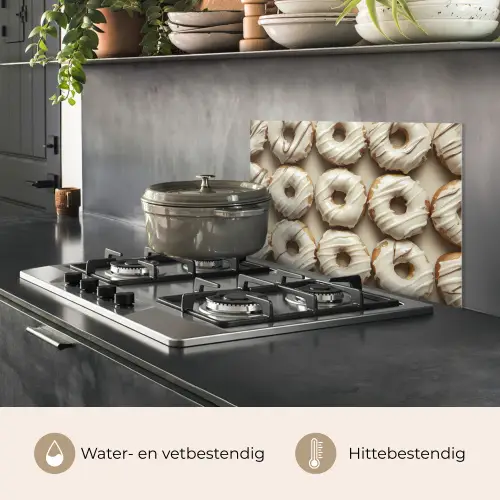 Donuts - Chocolade - Wit - Beige keuken achterwand spatscherm klein -usp_NL