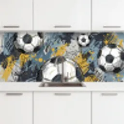 Voetbal - Abstract - Sport - Kleurrijk keuken achterwand 2 middel -3d