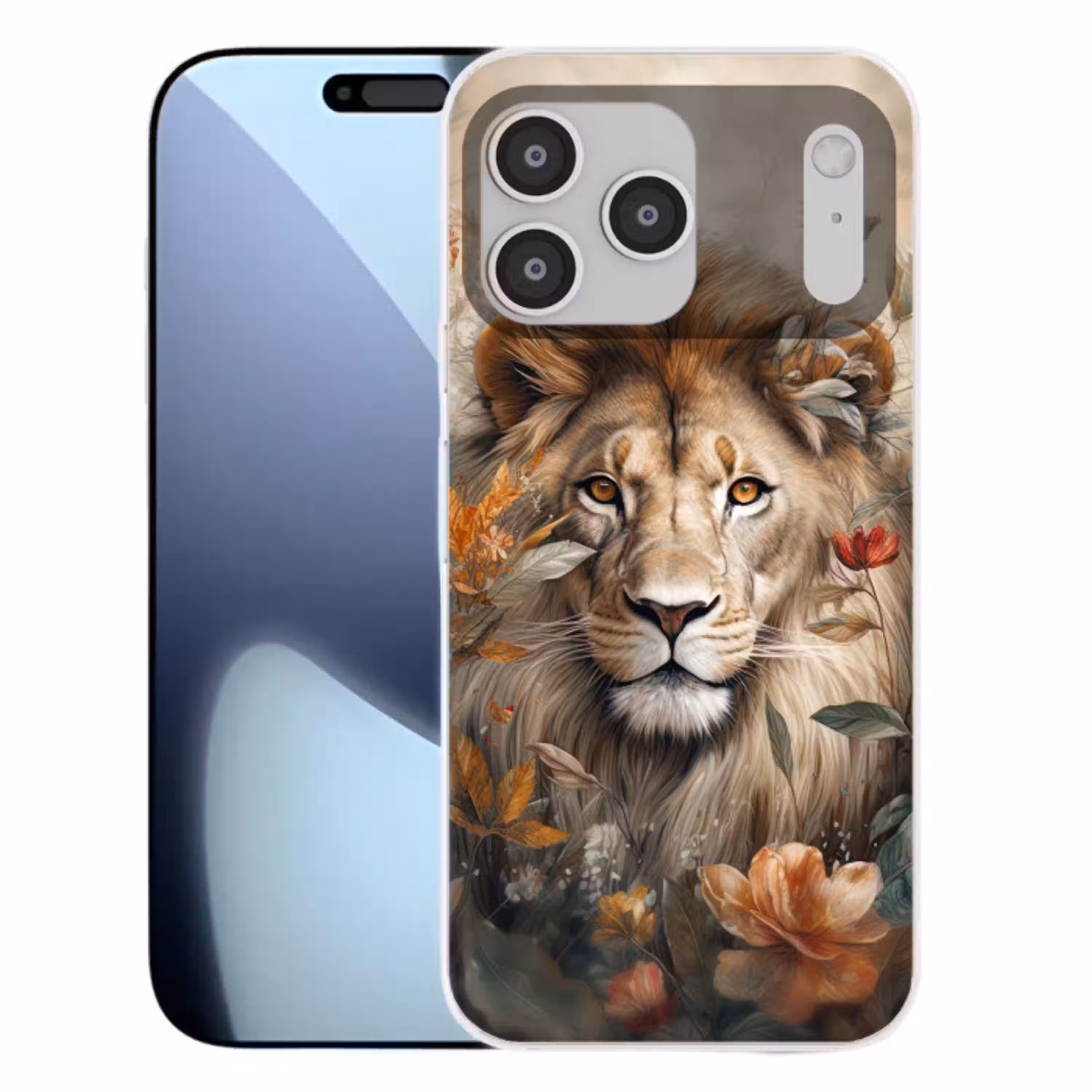Leeuw - Wilde dieren - Planten - Natuur - Bloemen Telefoonhoesje iPhone 17 Pro Max klein -3d