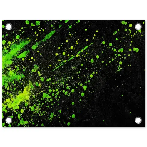 Gaming - Spetters - Groen - Chaotisch - Groen tuinposter los doek klein -3d