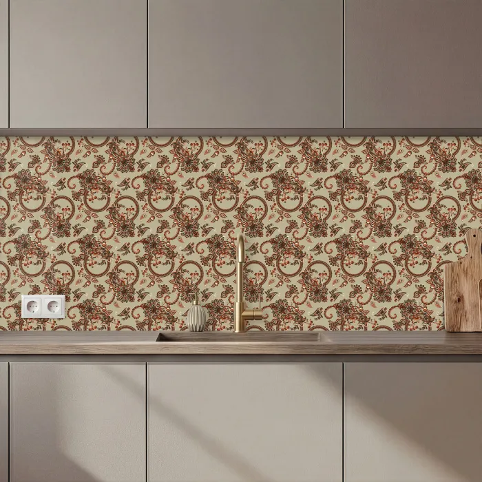 Warm - Bloemen - Groen - Rood keuken achterwand 2 middel 871 zz_3dshopping